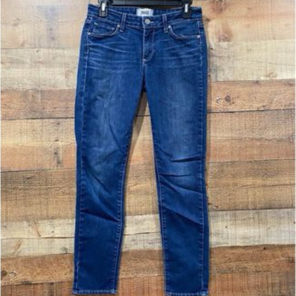 Paige Mid Rise Skinny Dark Blue Jeans Size 26
